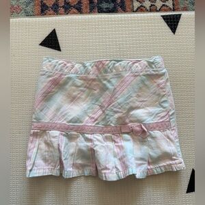VINTAGE Carter’s|Baby girl pastel Pink and White Plaid Skirt with Ruffle Hem•••